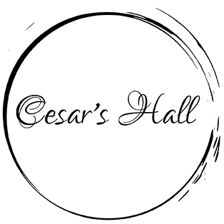 A circle with the name of cesar 's hall in it.